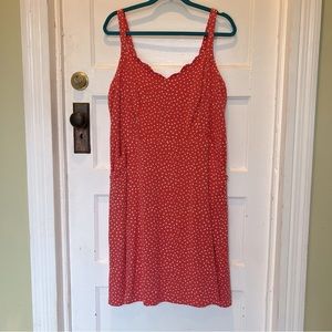 Scallop Pocket Polka Dot Dress